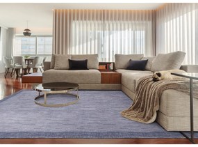Sötétkék gyapjú szőnyeg 200x300 cm Linea – Agnella