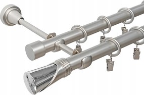 Lux Fém Függönykarnis 19+19 mm dupla Szatén 200 cm MIX Végek