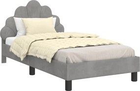 vidaXL Gyerekágy kerettel Világosszürke 80 x 160 cm Bársony