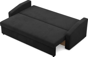 Zeus kanapéágy, szövet anyag, bonell töltet, döntött kartámasz, fekete