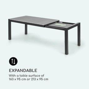 Menorca Expand, kerti asztal, 163 x 95 cm, alumínium, polywood, antracit