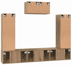 TV szekrény garnitúra 7 pcs kézműves tölgy 180 x 30 x 120 cm