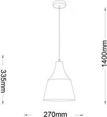 UNIVERSO Függeszték 1xE27 IP20 D270x335x1400mm 5év