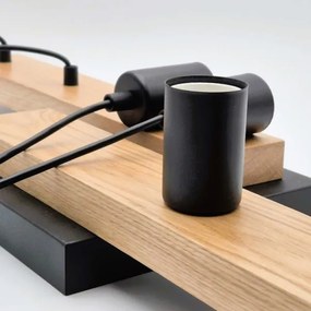 Csillár zsinóron CORTINA 4xE27/15W/230V fekete/tölgy