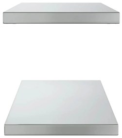 2 db ezüstszínű rozsdamentes acél fali polc 75 x 30 x 3 cm