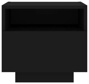 2 db fekete éjjeliszekrény LED-világítással 40 x 39 x 37 cm