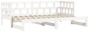 fehér tömör fenyőfa kihúzható kanapéágy 80 x 200 cm