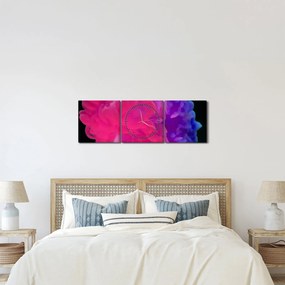 Színes füst képe (órával) (90x30 cm)