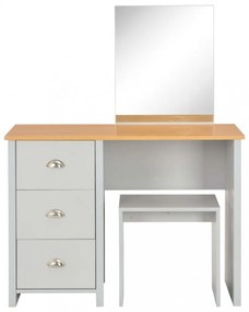 szürke öltözőasztal tükörrel és ülőkével 104 x 45 x 131 cm