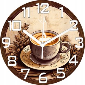 Falióra Téma Kávéscsésze Wood Look Ideális Konyha Nappali