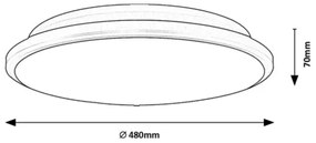 Rabalux 71131 - ENGON LED mennyezeti lámpa 45W, 230V, 4000K, ezüst, 48 cm