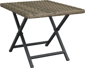 vidaXL szürke összecsukható polyrattan asztal 45x35x32 cm