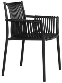 Fekete műanyag kerti szék szett 2 db-os Tulsa – House Nordic