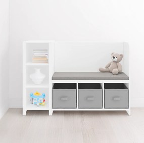 Polcállvány paddal, fehér/szürke, BENKO