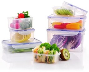 SZETT 7x LOCK kék/átlátszó ételtároló doboz