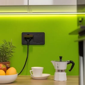 Solight 5B323B - Kültéri beépített padló dupla aljzat IP55 fekete négyszögletes