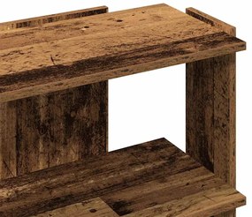 3 szintes antik fa szerelt fa könyvespolc 60 x 30 x 60 cm