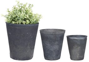 3 db szürke terrakotta virágcserép - Esschert Design