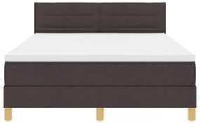 vidaXL Box Spring Ágy Matraccal &amp; LED Sötétbarna 140x190 cm Szövet
