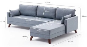Sarokkanapé Bella Soft Köşe Koltuk Balos - Kék