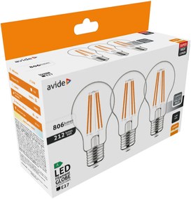 Avide LED Filament Globe 3.8W E27 NW 4000K Super High Lumen 3db/csomag