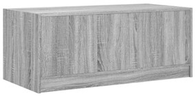 szürke sonoma színű dohányzóasztal üvegajtókkal 102x50x42 cm