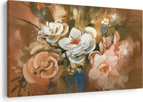 Kép - Festett csokor virág (90x60 cm)