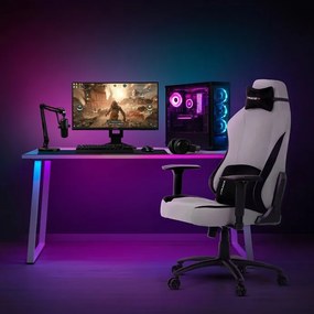 Gamer szék hintamechanikával, ezüst szövetkárpittal. KA-F12 SIL2