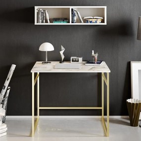 Íróasztal Gama - White, Gold