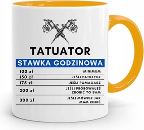 Tetoválóknak Tetováló Bögre Sárga Ajándék fényképes nyomtatással