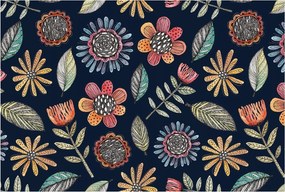 Fotótapéta Fali tapéta Hálószoba Nappali szoba Virágos mozaik 104x70 Ragasztó