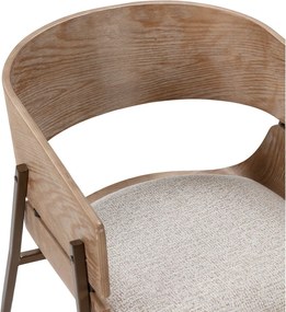 Natúr színű kárpitozott karfás étkezőfotel szett 2 db-os Naia – MOME