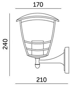 Kültéri fali lámpa TEVIO 1xE27/60W/230V IP54 fekete