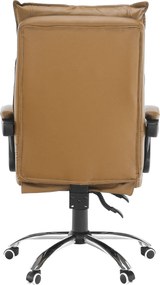 Irodai szék lábtartóval, textilbőr barna, DRAKE