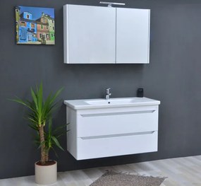 TMP SHARP - FEKETE - Tükrös fürdőszobai szekrény - 100 cm