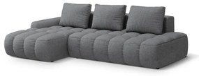 Szürke kinyitható-tárolóhelyes sarokkanapé (bal oldali-heverő résszel) Linz – Cosmopolitan Design