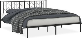 vidaXL fekete fém ágykeret fejtámlával 183 x 213 cm