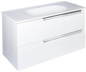 Piramida EURIDIKA fali fürdőszobabútor - műmárvány mosdóval - 2 fiókos - 100 x 48 x 53 cm