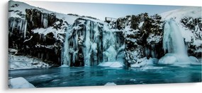 Befagyott vízesés képe (120x50 cm)