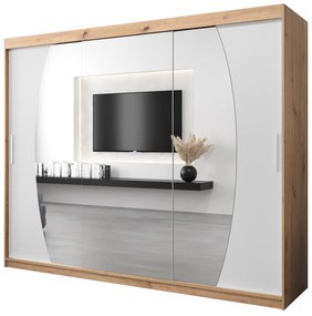 Ruhásszekrény 250 cm Eclipse (artisan tölgy + matt fehér). 1063449