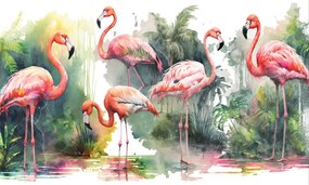 Flamingók poszter, fotótapéta, Vlies (350 x 250 cm)