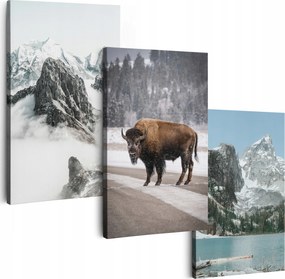 Vászonkép 180 cm **többféle minta** 3 Db Nappali Falikép