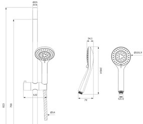 OMNIRES YOSEMITE-SBL - YOSEMITE zuhanyszett matt fekete kivitelben