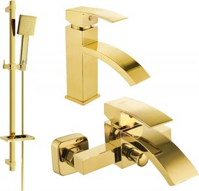 Mexen Libra DQ45 fürdőkád szett, arany - 745103DQ45-50