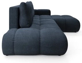 ALMADA jobb oldali, ágyazható L alakú kárpitozott sarokülőgarnitúra tárolóval, kék