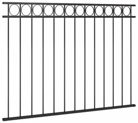 Fekete acél kerítéspanel 1,7 x 1,2 m
