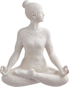 LOTUS dekor szobor, fehér 24cm