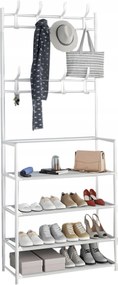 Ruhaakasztó Kabát Cipő Előszoba Fehér Fém Polc Könyvespolc