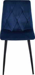 AKCIÓ Kék bársony étkezőszék LIBRA fekete lábakkal II. osztály