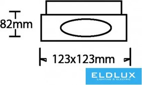 UNIVERSO Süllyesztett spot lámpatest 1xGU10 fekete 123x123x41mm/100x100mm